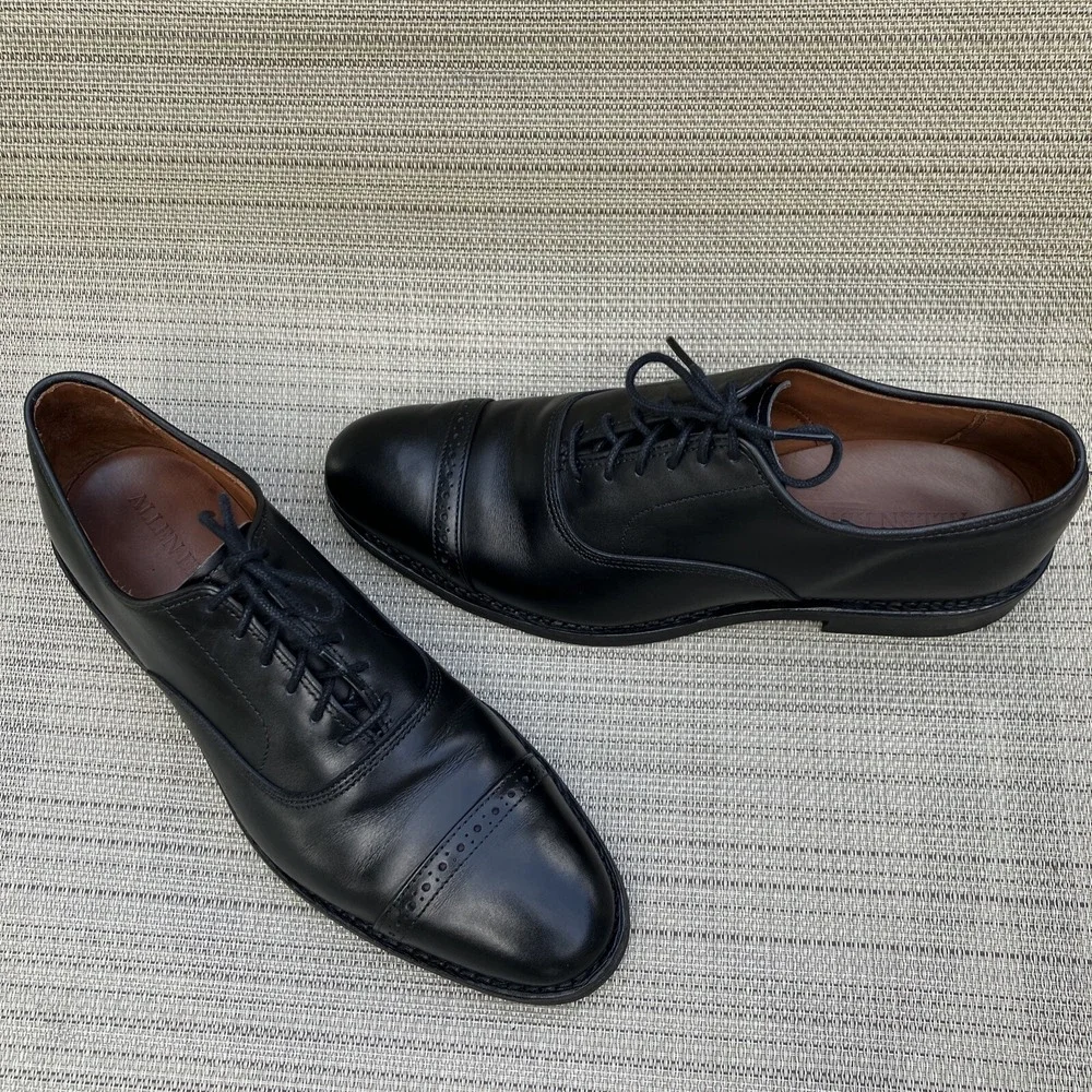 Allen Edmonds 5710 Fifth Avenue Black Cap Toe Oxfords Mens 8 D Dainite Box Trees